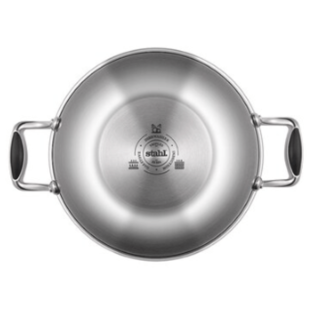 Stahl 5.1 L Capacity Stainless Steel, Non-stick, Induction Bottom Kadhai, 6330