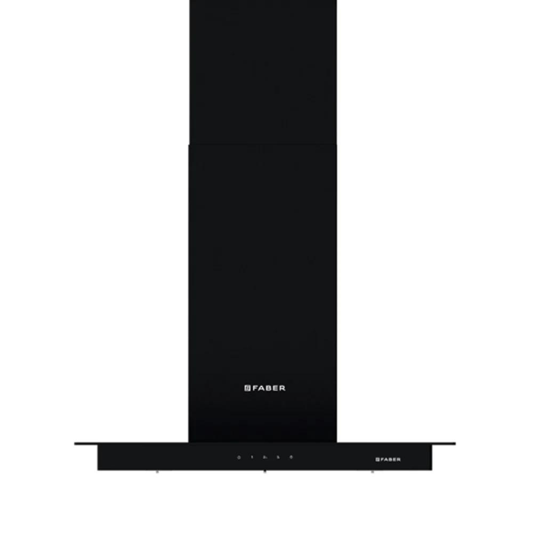 Faber HERCULES ISOLA DTC BK 60cm  Hood Chimney with Ceiling Mount Black Glass Finish Manual Clean Function 1000m3/hr Suction
