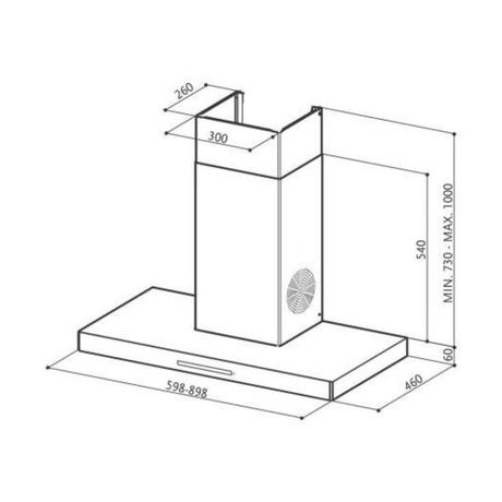 Faber Stilux 3D T2S2 BK TC LTW 60 1095m3/hr Wall Mounted 3 layer Baffle Touch Control Black Finish Box-Type Kitchen Chimney