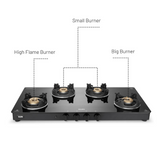 Glen CT 1044 GT BB BL HF CPS 4 Burner 