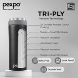 Pexpo Crypto Hot & Cold Water Bottle  500 ML Knight Black