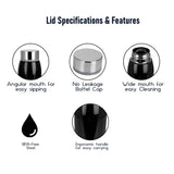 Stella 500ml Stainless Steel Thermos Flask Bottle, Vacuum Insulated | Screw Cap | Leak-Proof | Hot & Cold | Black | PB 500-42