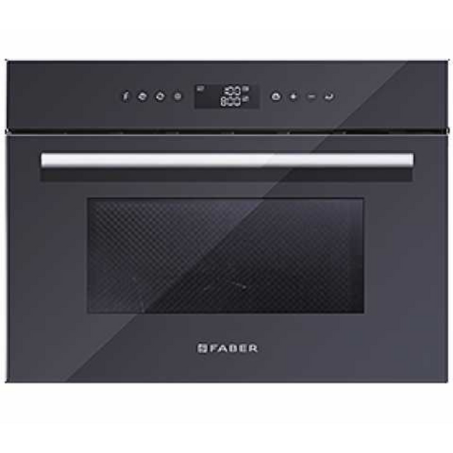 Faber FPM 621 BK 38 liters 60cm Built-In Microwave Oven Grill with Convection Fully Electric Control Black Glass Finish
