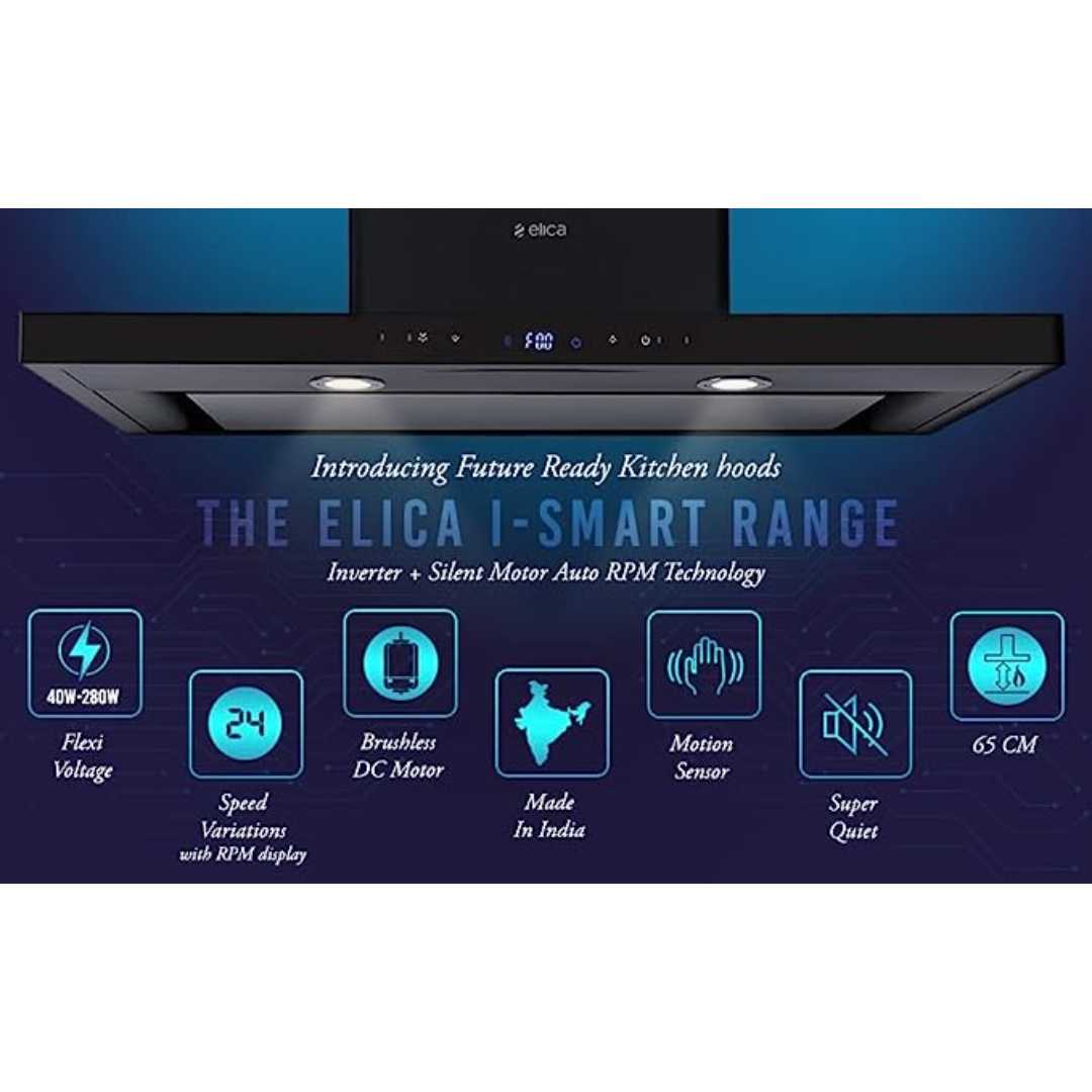 Buy Now Elica ISMART SPOT H6 EDS ISLAND LTW 90 NERO cm