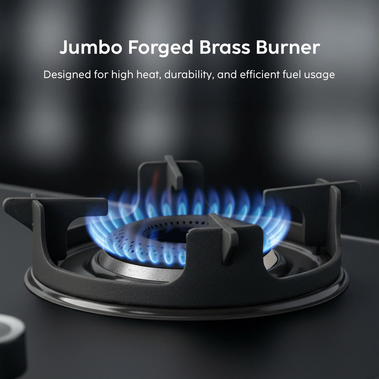 3 Burner Ultra Slim Matte Glass LPG Stove with Forged Brass Burners (CT1037USMG)