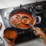 Tramontina Fusao 20cm Triply Ceramic Kadai with SS Lid