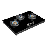 Faber NiOS DLX 753 BB BK Glass Cooktop with Manual Gas Stove MS POWDER COATED Finish (3 Burners)