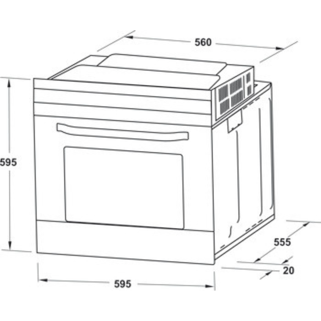 Hafele Diamond Neo 70 60CM 70L Capacity Glass Touch control Built In Multi Function Oven 538.01.441