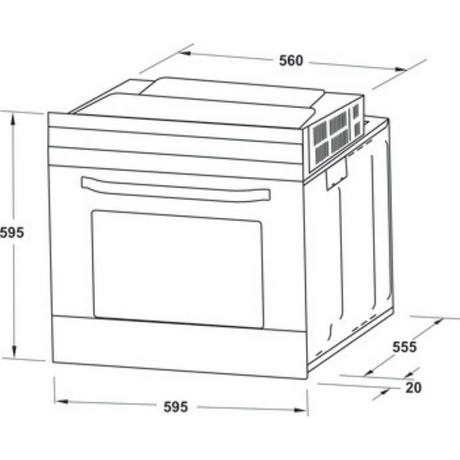 Hafele Diamond Neo 70 60CM 70L Capacity Glass Touch control Built In Multi Function Oven 538.01.441