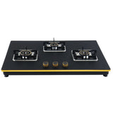 Shine Gold Three Burner Gas Stove/Hob Top Auto Ignition