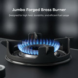 4 Burner Ultra Slim Matte Glass LPG Stove with Forged Brass Burners (CT1045USMG)