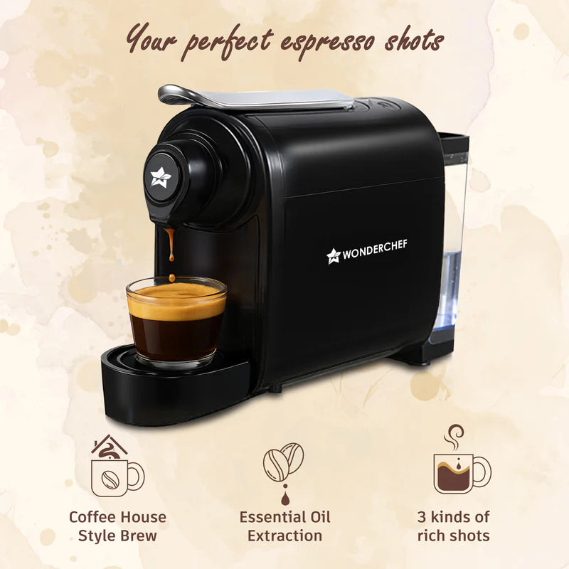 Regalia Capsule Coffee Machine with Frother | Perfect Coffee Base | Compatible with Starbucks and Coffeeza Capsules | 3 Coffee Shot options - Ristretto, Espresso, Lungo | Patented Capsule Ejection System | 1400W