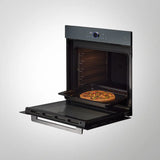 OV81 ZNSCN 81L Extra Large Built-in Electric Oven with 3D Hot Air, 14 Functions, Soft Close, LED Knob – Half Mirror Glass Finish