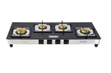 SUNSHINE PRIME OLYMPIC ALFA STAINLESS STEEL 4 BURNER TOUGHENED GLASS GAS STOVE