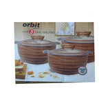 Jaypee Orbit Casserole Feel Wood &Steel Set of-3Pcs