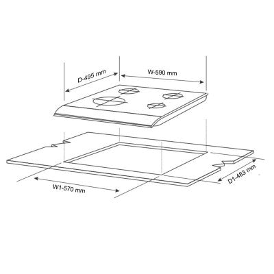 Glen 4 Burner Stainless Steel Built in Hob 1061 DB TR