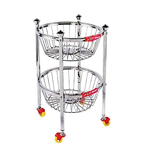 Priya 2 Steps Stainless Steel Fruit Trolley  (Small Size)