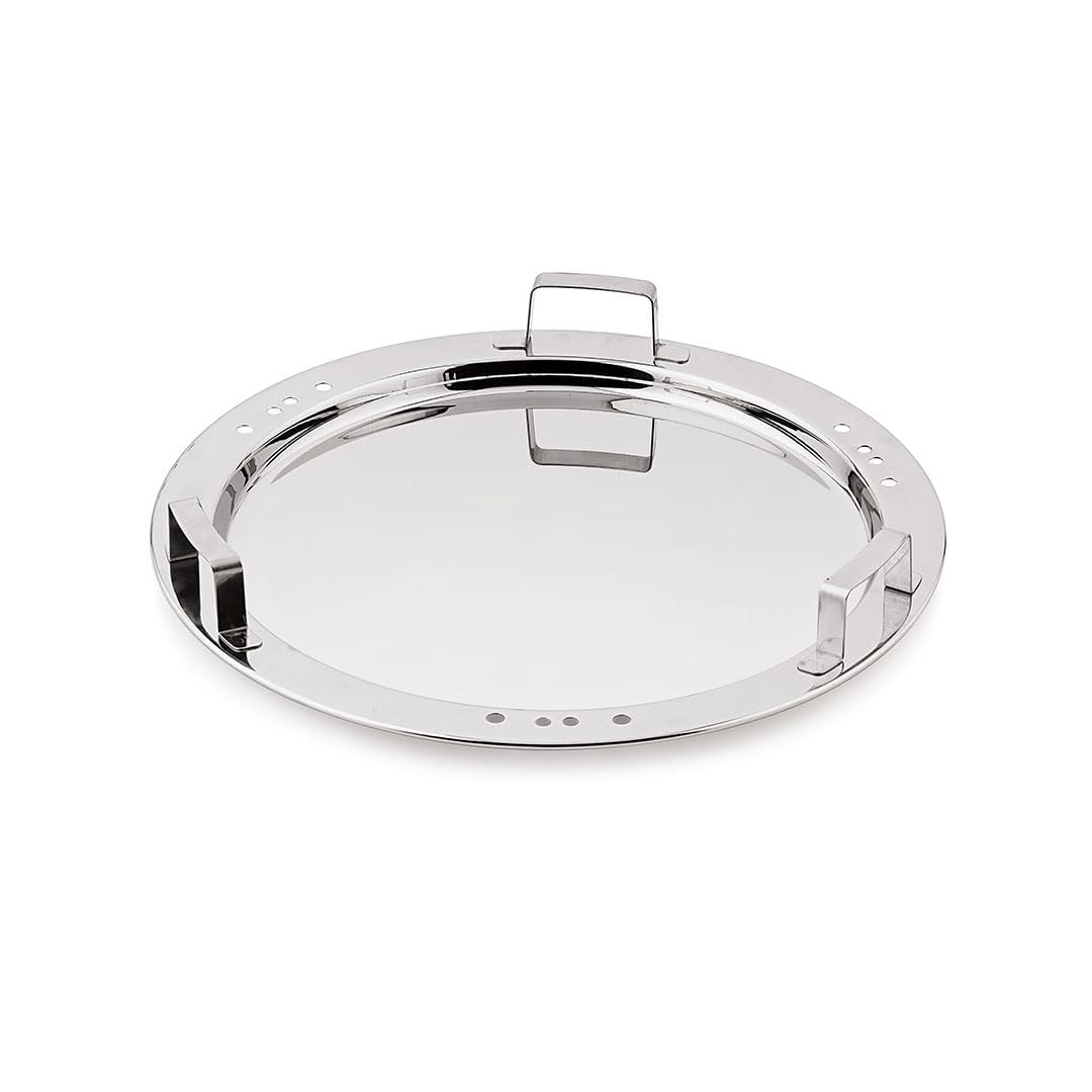 Argent Triply Silver Stainless Steel 28 cm Multi-Kadai With Lid & 6Pcs Plates (6.1 L) BGIN-9999