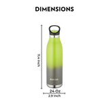 ColourCrush Green 700ML Hot & Cold Stainless Steel Bottle | 24 Hrs Temp Retention | Easy Carry Handle | BTO700GRN401