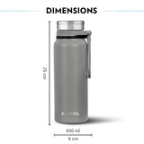 Hydra Aquafit 830ML Grey Stainless Steel Water Bottle – Ideal for Gym, Office, School (AQUAFIT 830-Grey)