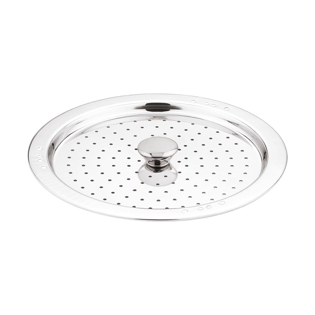 Argent Triply Silver Stainless Steel 28 cm Multi-Kadai With Lid & 6Pcs Plates (6.1 L) BGIN-9999