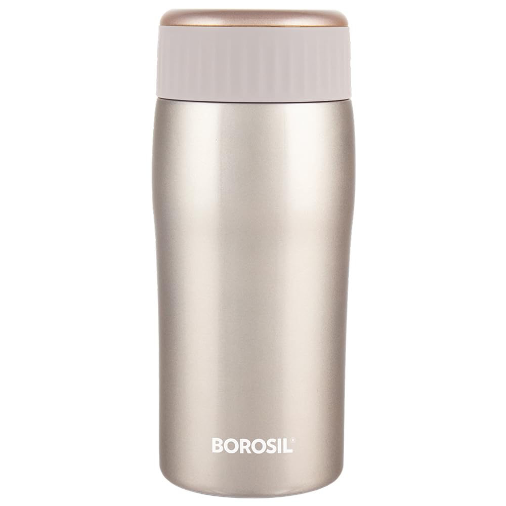 Cosmic Gold Stainless Steel Hot & Cold Bottle – 320 mL BOCOS320GD  | Double Wall Vacuum Bottle for Travel, Office & Daily Use