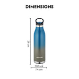 ColourCrush Blue 700ML Hot & Cold Stainless Steel Bottle | 24 Hrs Temp Retention | Easy Carry Handle | BTO700BLE402