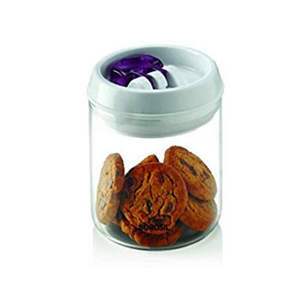 Borosil Vacuseal Glass Jar, 750ml, Transparent(0.75 L) (1L)