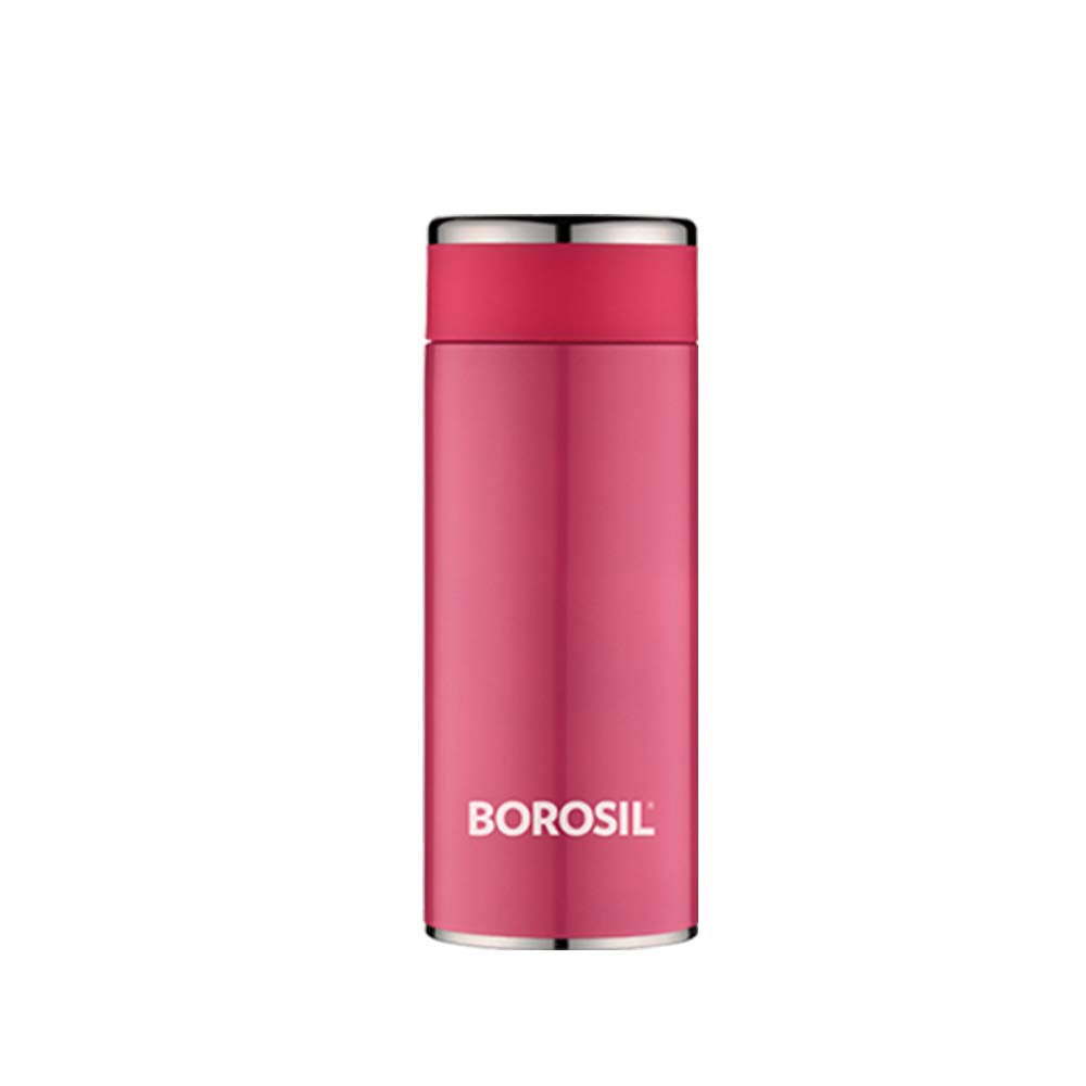 Travelsmart Pink Stainless Steel Hot & Cold Flask – 360 mL (BT360PK119) | Spill-Proof Thermo Flask for Travel, Soups & Beverages