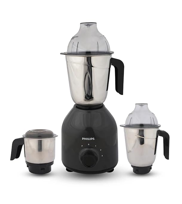HL7757/00 750W Mixer Grinder with 3 Jars, Turbo Motor & Stainless Steel Blades - Overload Protection