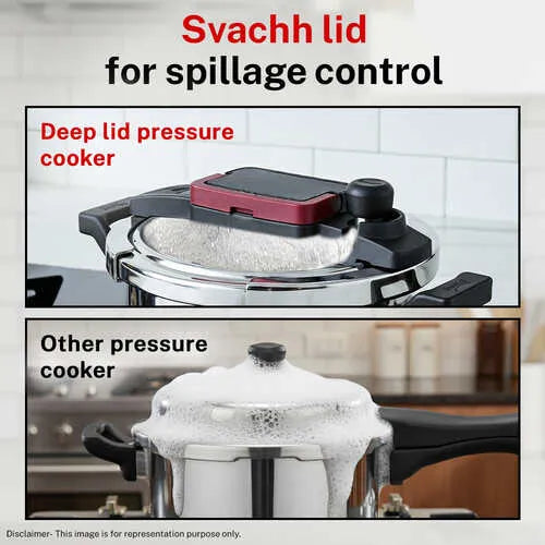 Prestige Flip-On Tri-Ply Stainless Steel Pressure Cooker 3 L 180M With Glass Lid 20711