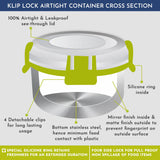 KLIP LOCK Stainless Steel Airtight Leakproof Storage Container – 100ML – Ideal for Kitchen, Lunch Box, Office, and School