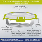 Klip Lock Stainless Steel Airtight Leakproof Storage Container 650ML – Durable Lunch Box for Office Men & Kids, Premium Kitchen Accessories Item