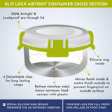 KLIP LOCK Stainless Steel Airtight Leakproof Storage Container – 300ML – Ideal Lunch Box for Office Men, Women & Kids, Durable Klip Lock Design