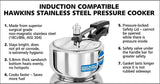 Hawkins Stainless Steel Pressure Cooker, 2 Litres, Silver & Hawkins Contura Pressure Cooker, 2 Litres, Silver