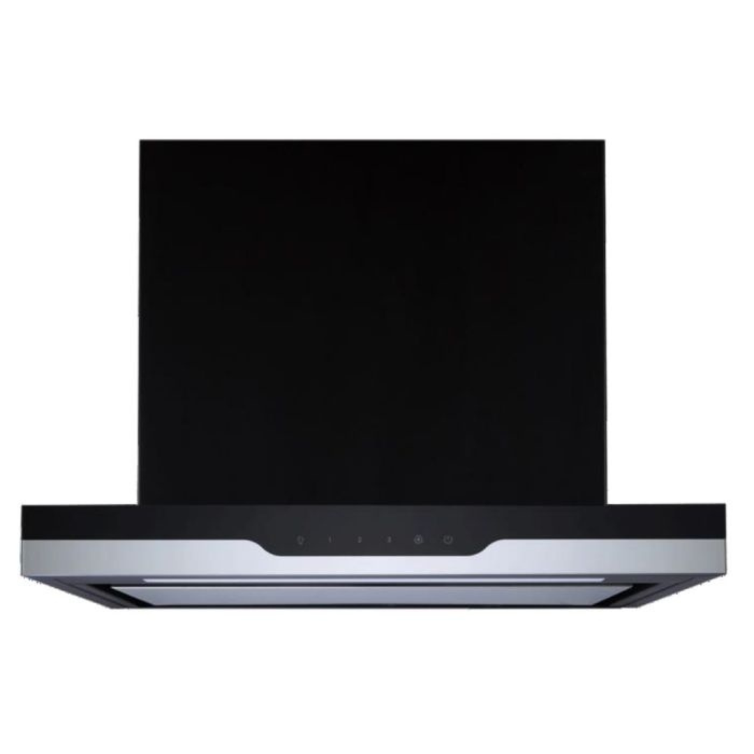 Elica METEORITE UC35 EDS PLUS HE LTW 90 NERO T4V LED S 90cm Wall Mounted Chimney Under Cabinet Chimney Stainless Steel + Mirror Finish Black Glass