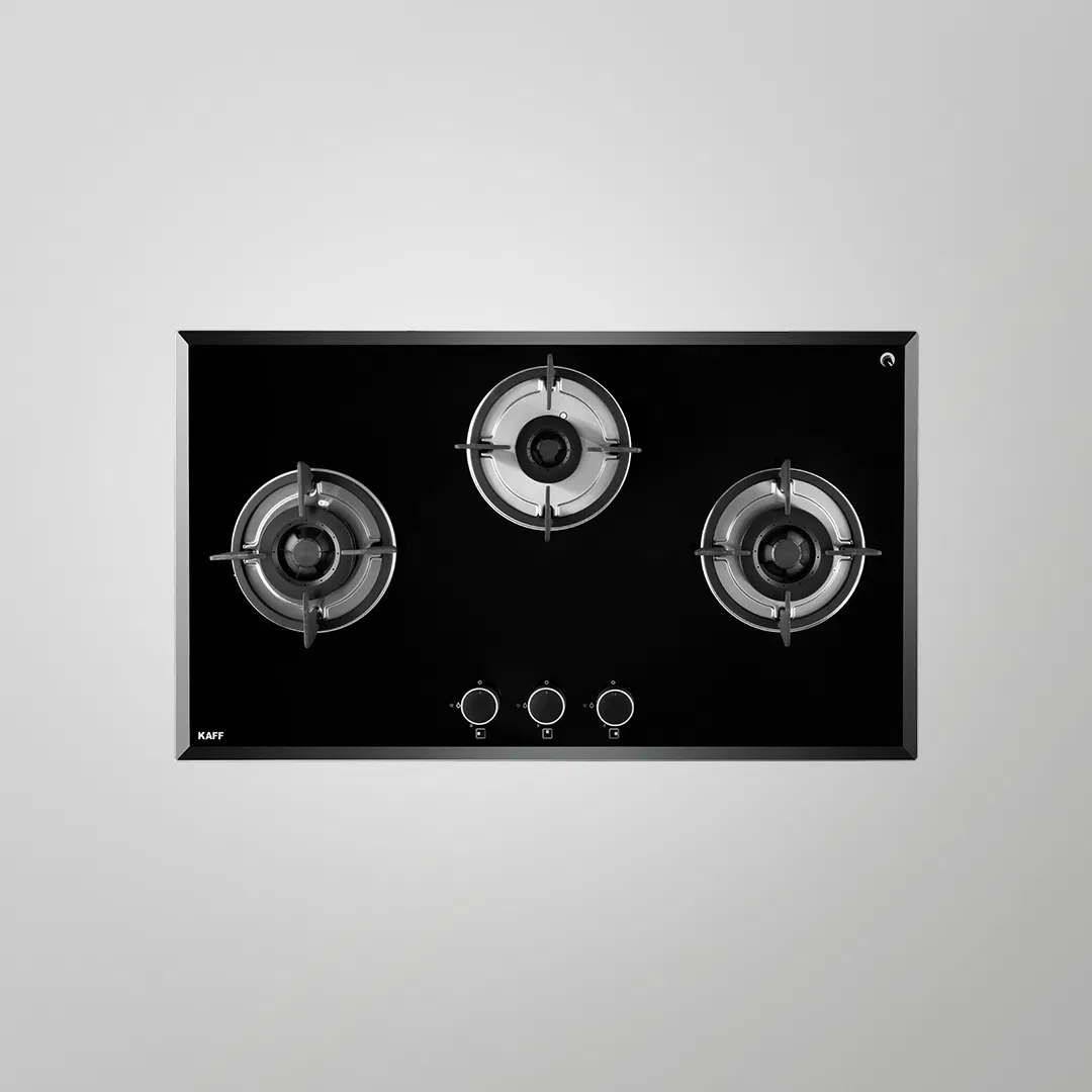 KAFF FBB 783 3 Full Brass Burner Hob With Two Triple Ring Burner And One Dual Ring Burner | Built In Hobs