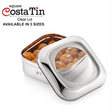 JVL Stainless Steel 3350ml Square Costa Tin Shape Container Box With Clear Lid (SCC-3) 