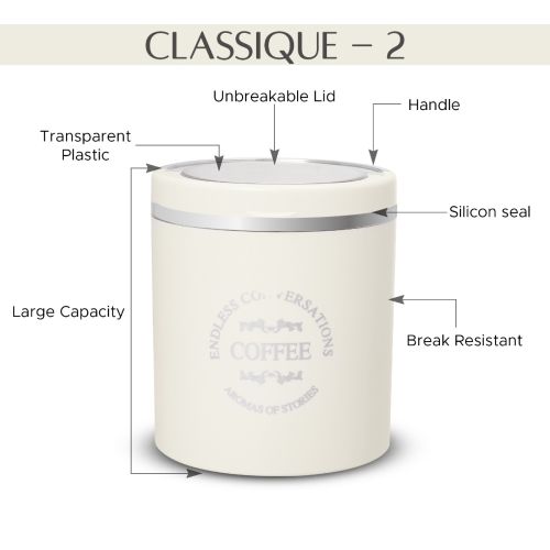 Jaypee plus CLASSIQUE 2 Tea & Sugar Containers Set of 2 IVORY 2N - 750 ml