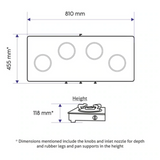 Glen 4 Burner Glass Gas Stove Extra Wide 1 High Flame 3 Brass Burners (1044 GTXL)