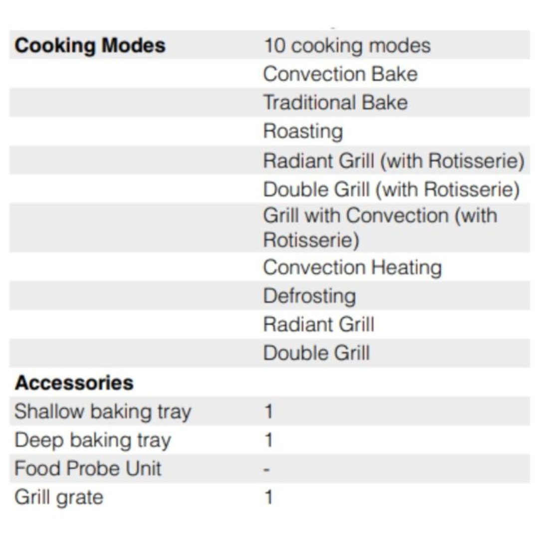 Hafele Diamond Neo 70 60CM 70L Capacity Glass Touch control Built In Multi Function Oven 538.01.441