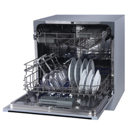 Hafele Aqua 14XL 14 Place Settings Stainless Steel Freestanding Built-In Dishwasher Button Control Grey 539.20.610