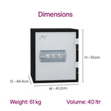Safire 40L Fire-Resistant Home Locker with Key Lock