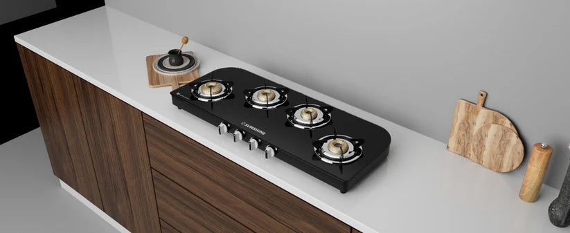 Olympic Gold 4 Burner Gas Stove Manual Ignition Glass Top