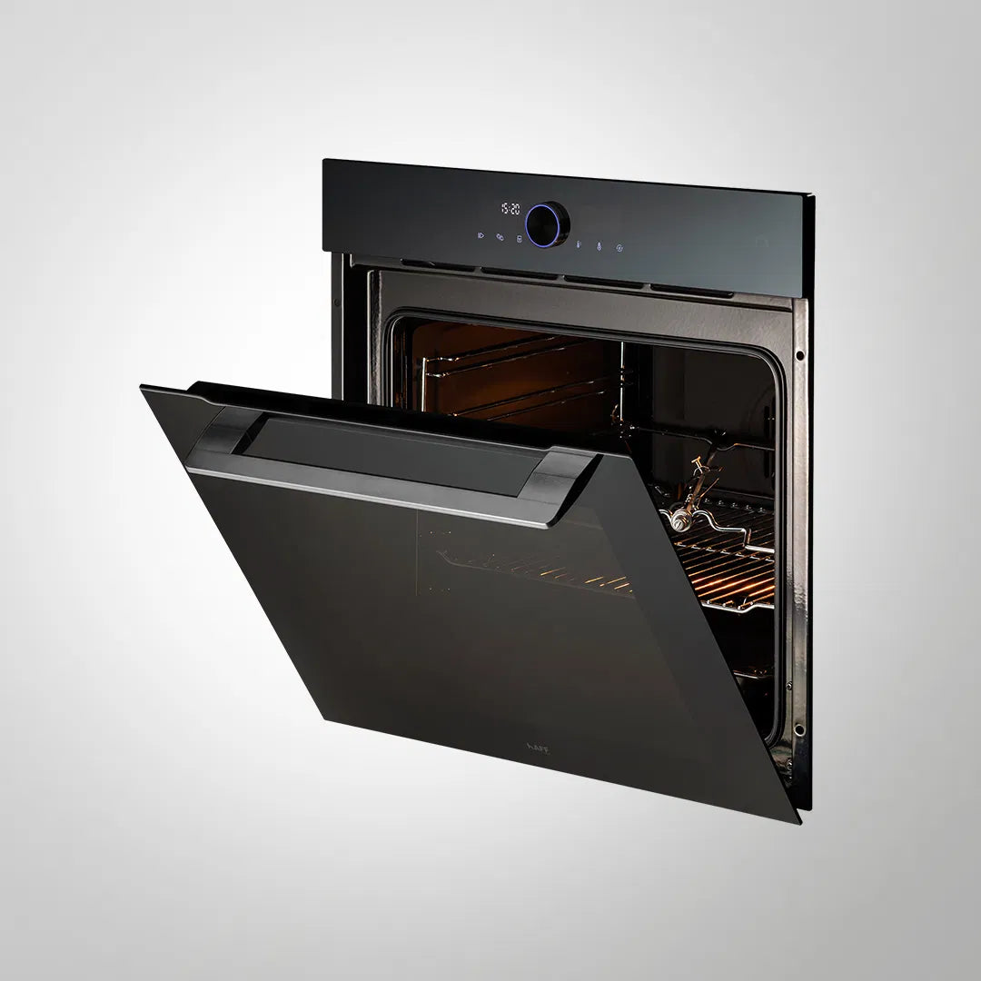 OV81 ZNSCN 81L Extra Large Built-in Electric Oven with 3D Hot Air, 14 Functions, Soft Close, LED Knob – Half Mirror Glass Finish