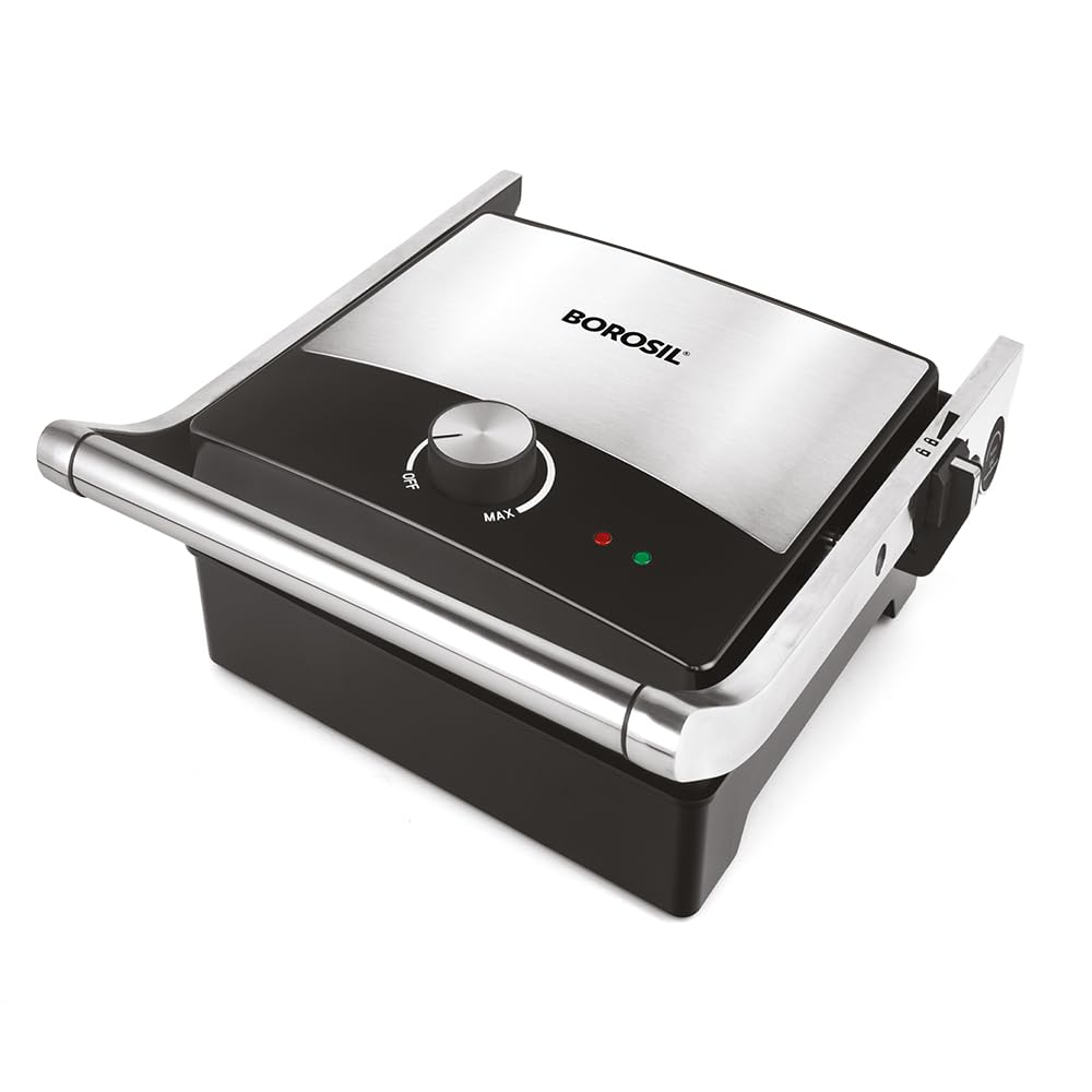 Borosil Jumbo 180° Grill Sandwich Maker 1500 W, opens 180°, 4 sandwiches