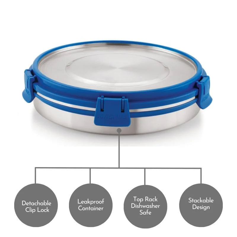 Stainless Steel Deluxe Chocolate – Airtight & Leakproof Stainless Steel Lunch Box with Detachable Clips