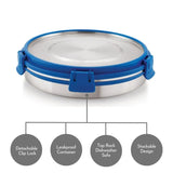 Stainless Steel Deluxe Chocolate – Airtight & Leakproof Stainless Steel Lunch Box with Detachable Clips