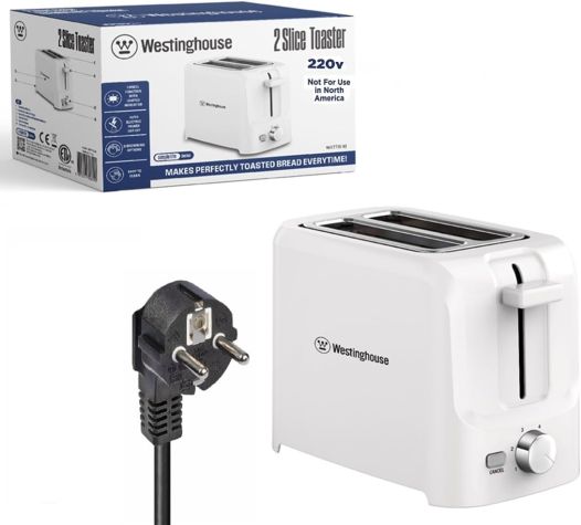 Westinghouse Simple Life 2 Slice 800W Smart Auto Toaster White| 6 Shade Browning Controls, High Lift Lever, Removable Crumb Tray, Mid-Cycle Cancel Feature
