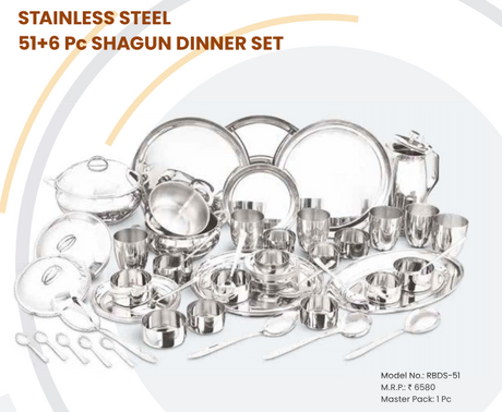 VINOD KRAFT SHAGUN DINNER SET (51 + 6 PCS)